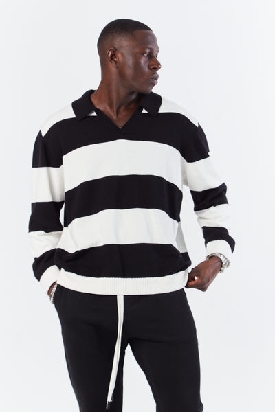 Striped Long-sleeve Sweater Shirt - Law 17