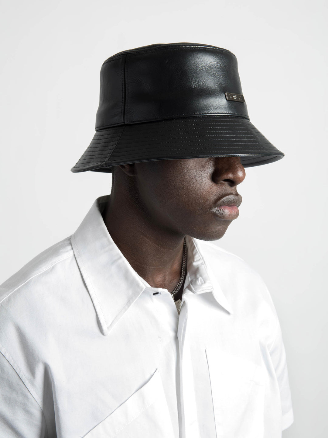 Mens leather bucket hat on sale