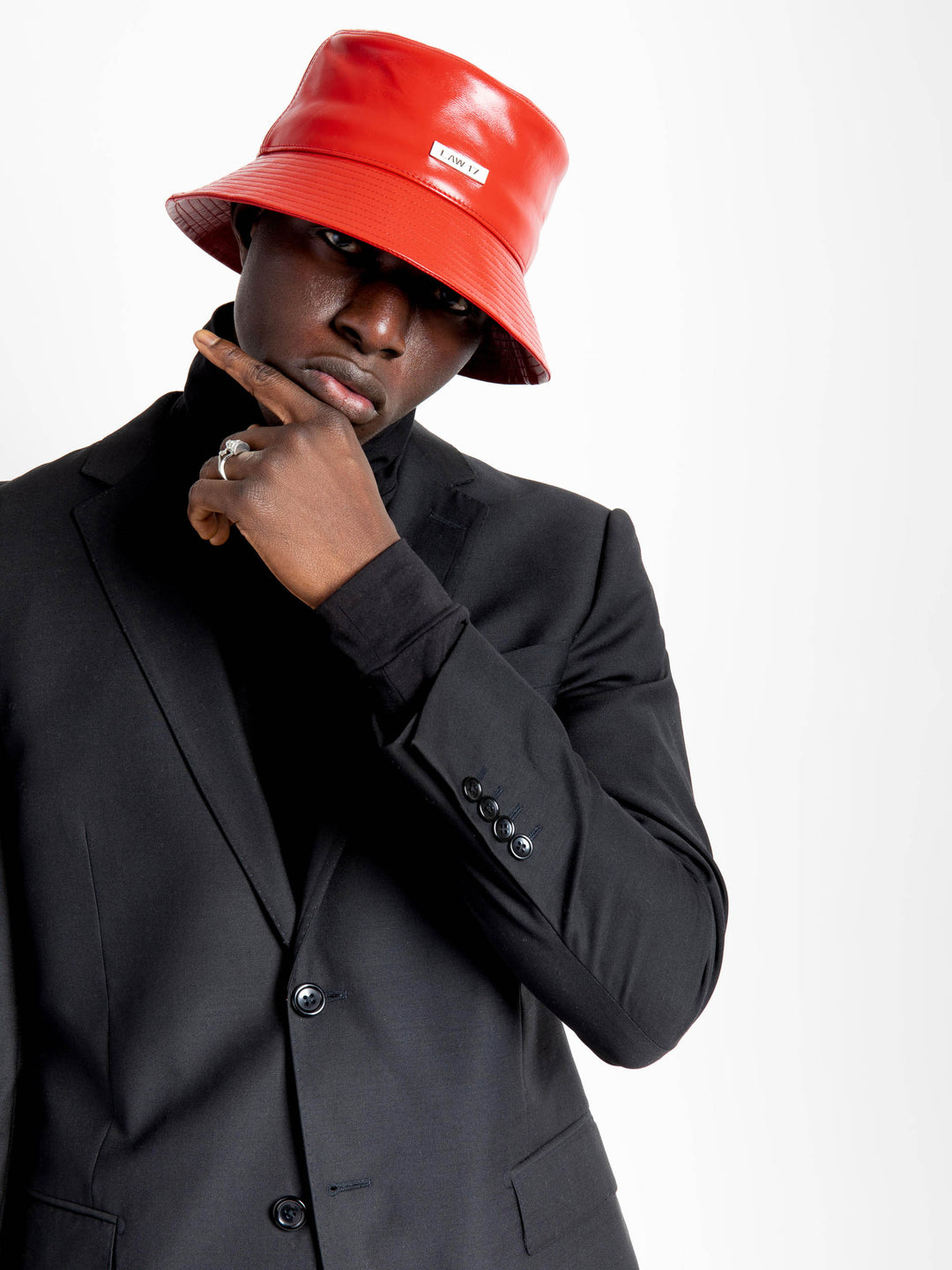 Classic Leather Bucket Hat | Red – Law 17
